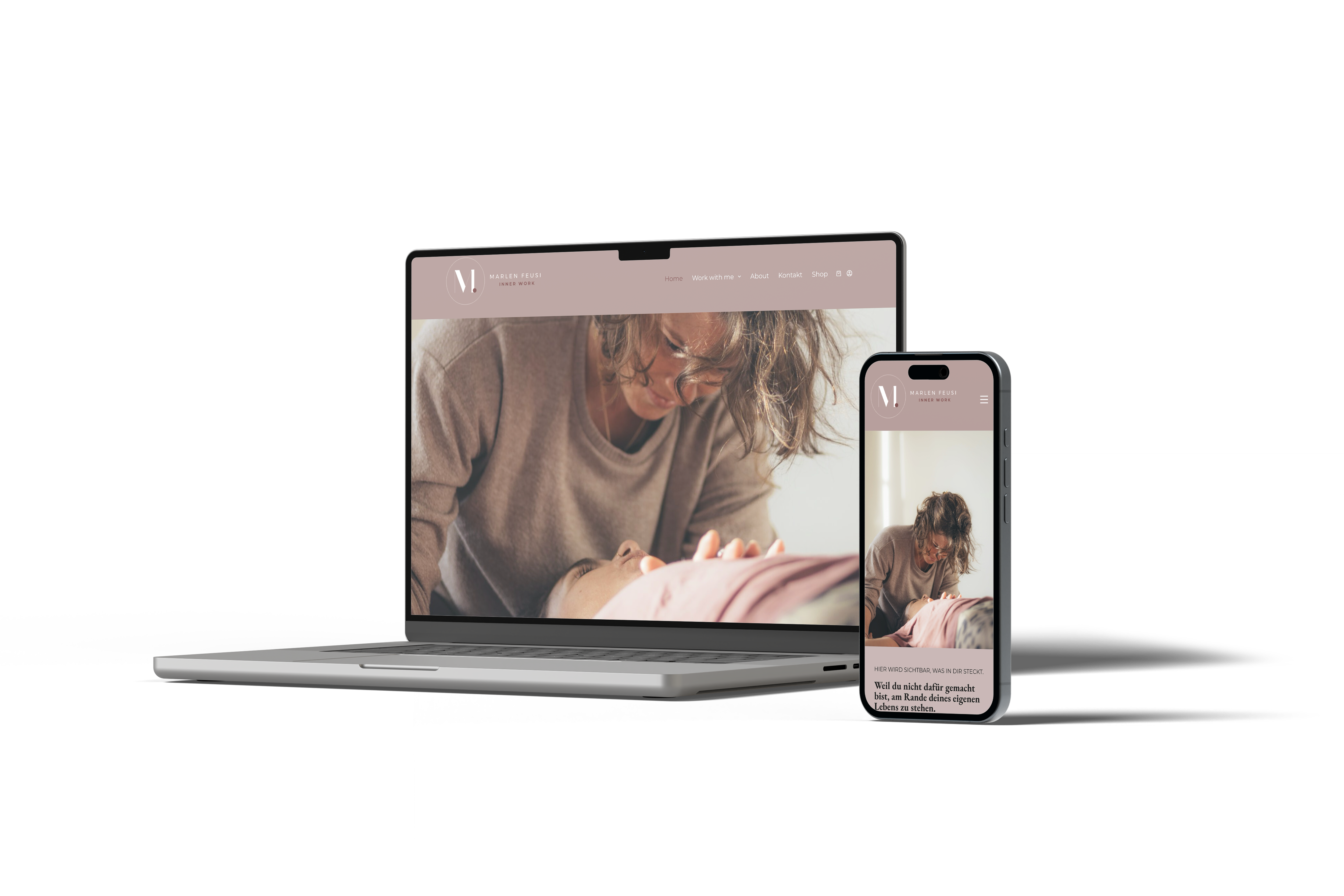 Marlen Feusis Website auf MacBook und iPhone.
