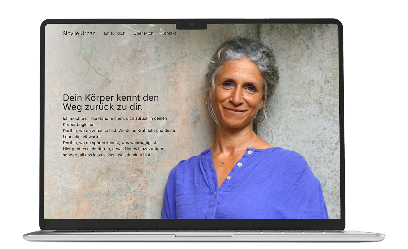 Sibylle Urbans Website auf einem MacBook.