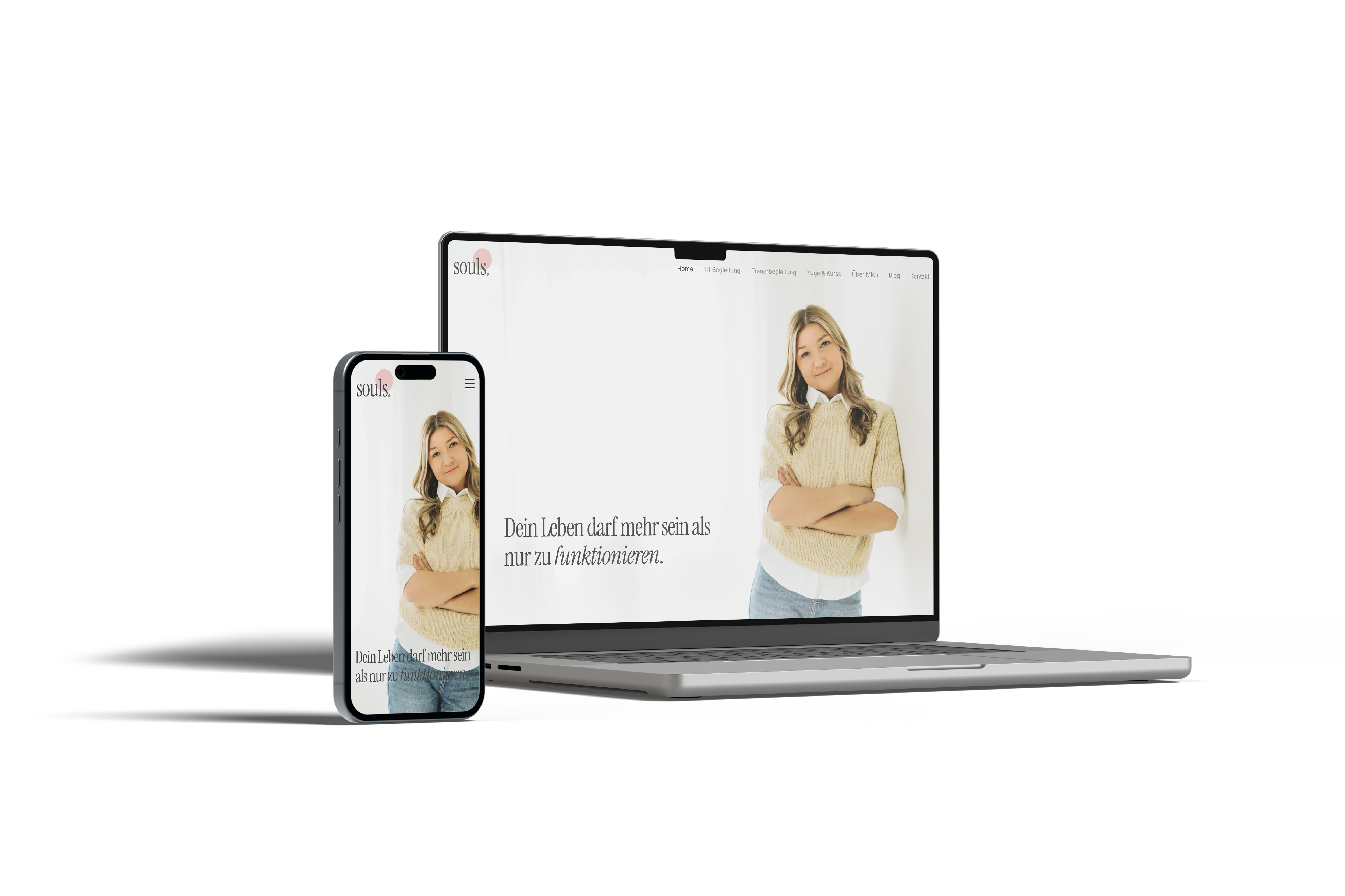Die souls.-Website auf MacBook und iPhone.